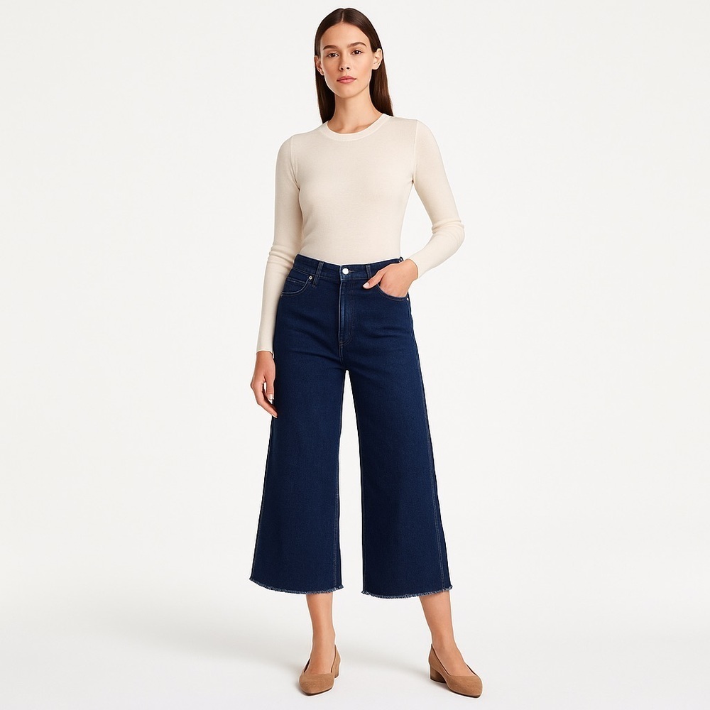 LE JEAN Virginia Wide Leg Crop Jeans French Girl Minimalist Contemporary Capsule